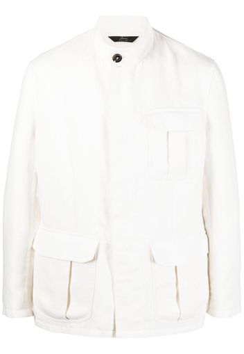 Brioni concealed-fastening military jacket - Bianco