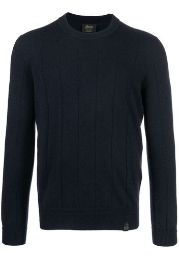 Brioni vertical-pattern cashmere jumper - Blu