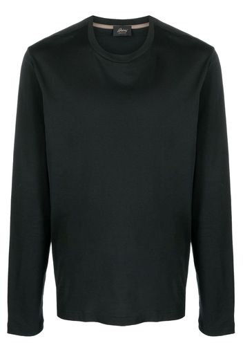 Brioni logo-embroidered cotton top - Nero