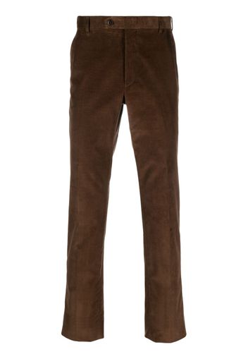 Brioni velvet straight-leg trousers - Marrone