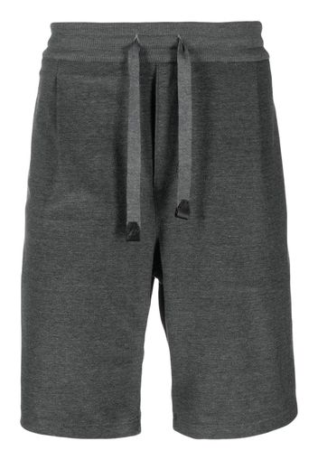 Brioni elasticated flannel track shorts - Grigio