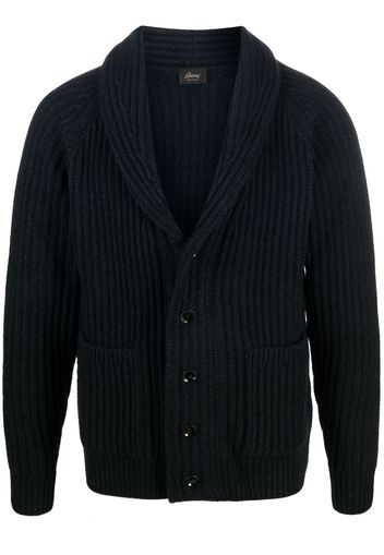 Brioni chunky-knit button-up cashmere - Nero