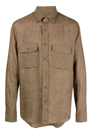 Brioni button-up long-sleeve shirt - Marrone