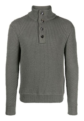 Brioni chunky-ribbed cotton jumper - Verde