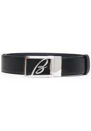 Brioni logo plaque leather belt - Nero