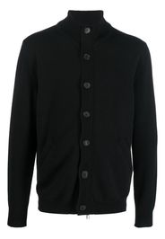 Brioni leather-trimmed cashmere cardigan - Nero