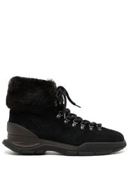 Brioni fur-trim lace-up boots - Nero