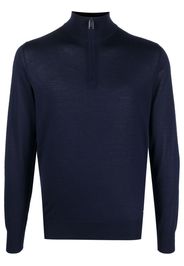 Brioni Mock neck whit zip - Blu