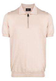 Brioni half-zip knitted polo top - Toni neutri