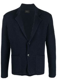 Brioni ribbed-knit cotton cardigan - Blu