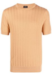 Brioni cable-knit cotton T-shirt - Toni neutri