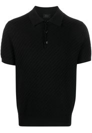 Brioni waffle-knit polo shirt - Nero