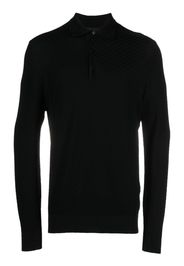 Brioni knit long-sleeve polo shirt - Nero