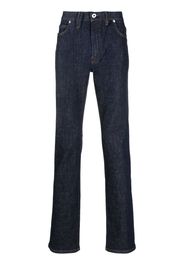 Brioni logo-patch straight-leg jeans - Blu