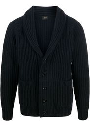 Brioni chunky-knit button-up cashmere - Nero