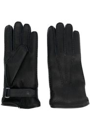 Brioni touch-strap leather gloves - Nero