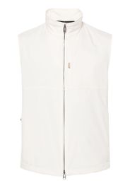 Brioni Gilet imbottito con logo impermeabile - Bianco