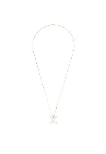 rose gold-tone crystal pendant necklace