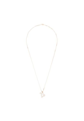 rose gold-plated silver Capricorn crystal necklace