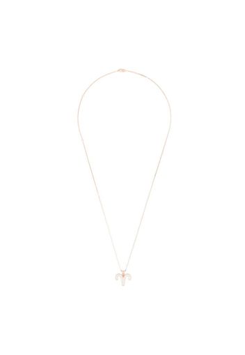 rose gold-plated silver Aries crystal necklace