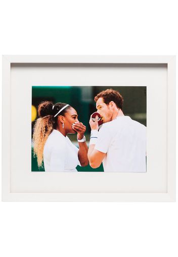 multicoloured framed tennis player print