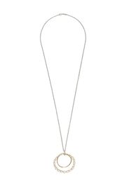 Collana con pendente Looping Shine in oro rosa e bianco 18kt con diamanti e quarzo