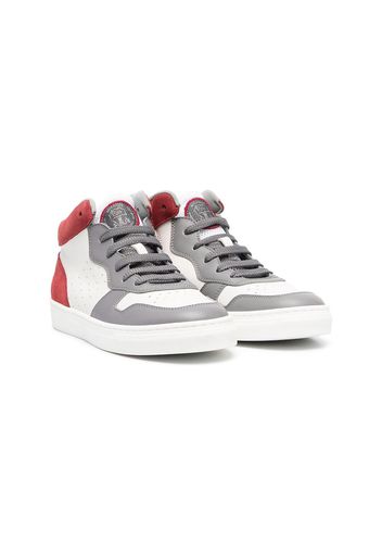 Brunello Cucinelli Kids Sneakers con design color-block - Grigio