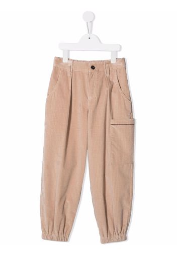 Brunello Cucinelli Kids Pantaloni a coste - Marrone