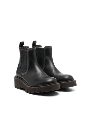 Brunello Cucinelli Kids bead-detailing chelsea boots - Nero