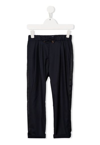 Brunello Cucinelli Kids mid-rise slim-cut trousers - Blu