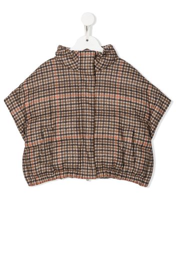 Brunello Cucinelli Kids check-print padded jacket - Toni neutri