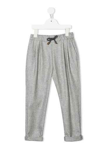 Brunello Cucinelli Kids Pantaloni sportivi con coulisse - Grigio