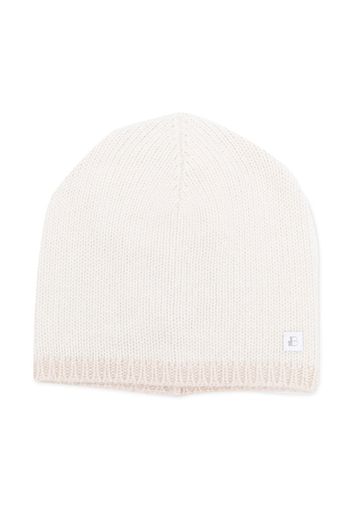 Brunello Cucinelli Kids cashmere contrast trim beanie - Toni neutri