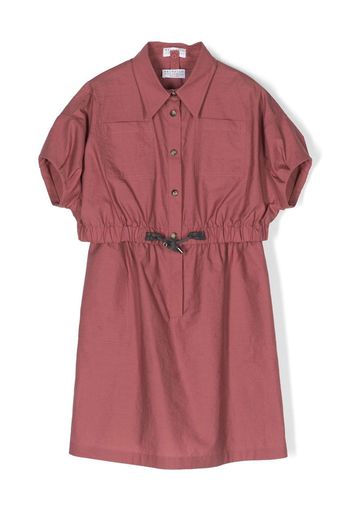 Brunello Cucinelli Kids ruched-detailed drawstring dress - Rosa