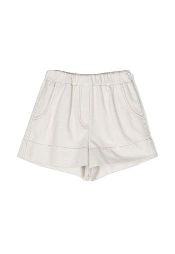 Brunello Cucinelli Kids high-waisted wide shorts - Toni neutri