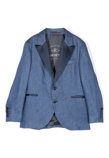 Brunello Cucinelli Kids peak-lapel linen/flax blazer - Blu