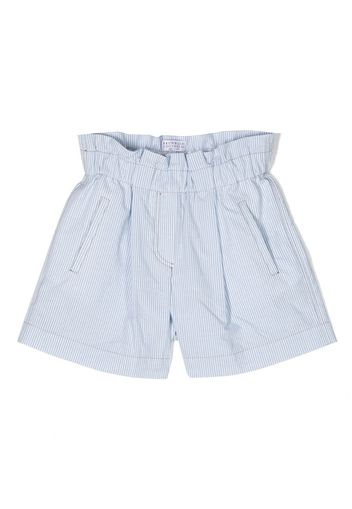 Brunello Cucinelli Kids striped cotton shorts - Blu