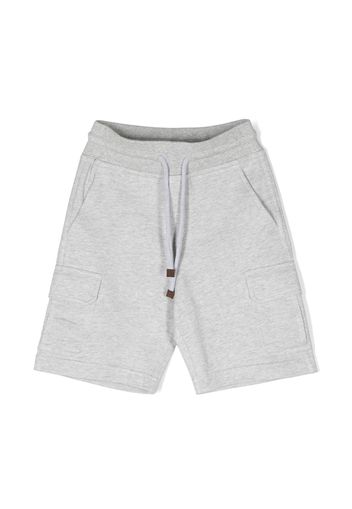 Brunello Cucinelli Kids melange cargo-pocket shorts - Grigio