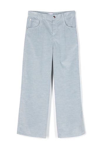 Brunello Cucinelli Kids corduroy cotton trousers - Blu