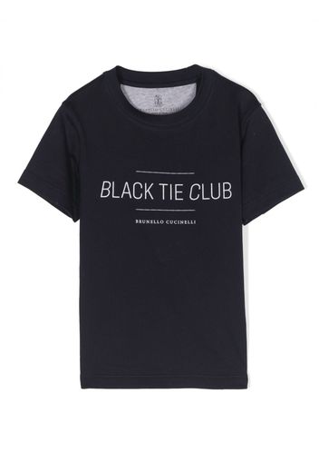 Brunello Cucinelli Kids T-shirt con stampa - Blu