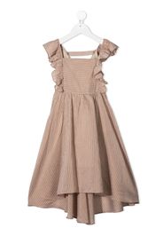 Brunello Cucinelli Kids Vestito midi a righe - Marrone