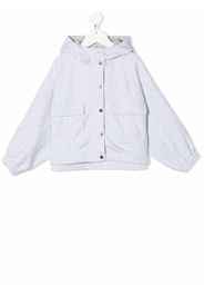 Brunello Cucinelli Kids hooded button-down hjacket - Grigio