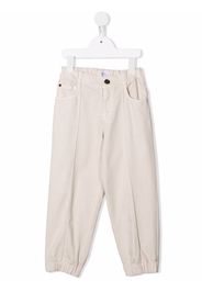 Brunello Cucinelli Kids pressed-crease trousers - Toni neutri