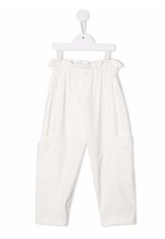 Brunello Cucinelli Kids Pantaloni con vita raccolta - Bianco