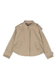 Brunello Cucinelli Kids classic military-style jacket - Toni neutri