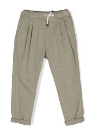 Brunello Cucinelli Kids drawstring-waistband casual trousers - Verde