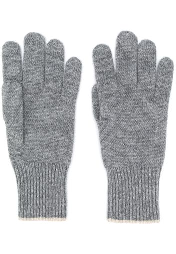 contrast-trimmed cashmere gloves