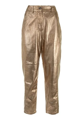 Brunello Cucinelli Pantaloni dritti metallizzati - Oro