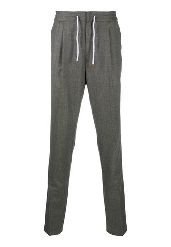 high-waisted straight leg trousers