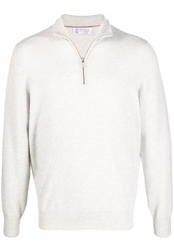 Brunello Cucinelli Maglione con zip - Grigio